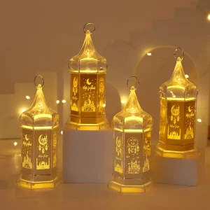 Ramadan Kareem LED Lanterns Ramadan Decorations Muslim Festival Night Lights LED EID Mubarak Craft for Home Decor Kids Gift