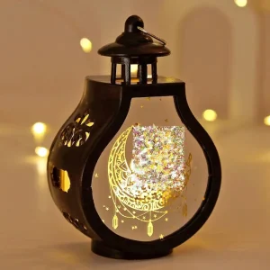 Ramadan Mubarak LED Portable Electronic Lamp Muslim Festival Gift Lantern for Home Ornament Supplies