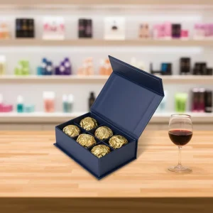 Ready Stock Six pack Gold Foil Magnetic Clamshell Chocolate Gift Box Set Rectangular Shape Food Grade Hard Paper Boxes