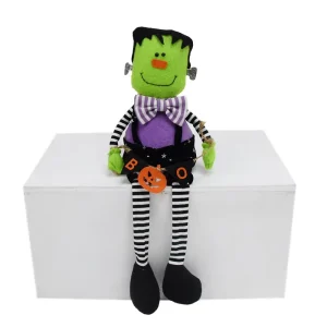 Ready to Ship Halloween Decor Crafts Shelf Sitting Fabric Frankenstein Primitive Raggedy Frankie Doll