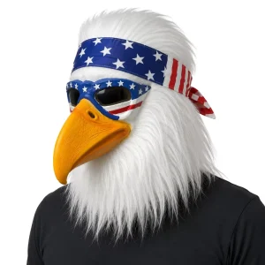 Realistic Full Head Eagle Latex Mask American Flag Headband Trendy Party Cosplay Halloween Costume Events Festival Fun 18+ Years