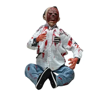 Realistic Halloween Horrible Character Animated Silicone Haunted House Ghost House Decoration Rechargeable Battery for Indoor