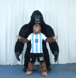 Realistic Inflatable Gorilla Mascot Costume 2.2m 2.6M 3M Plush Animal King Kong Fancy Dress for Carnival Advertising