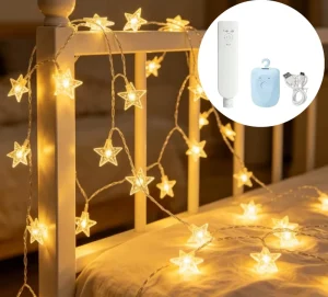 Rechargeable Led Globe Star String Lights Warm White Multicolor Timer for Christmas Home Bedroom Garden Party Wedding Decor