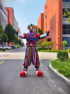 Rechargeable Robot Stilt Clown Costume Faux Fur Dog Plush Suit for Adult Party Carnival Performances Halloween