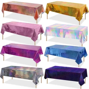 Rectangular Laser Party Tablecloth Table Cover for Table Wedding Baby Shower Birthday Party Table Decorations