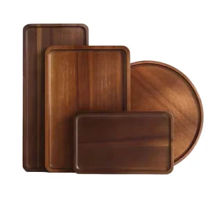 Rectangular Long Angled Food Tray Boat Shaped Bon Festival Plate Lunch Tray Wooden Sussiki Plate