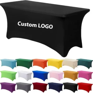 Rectangular Tablecloths Stretch Polyester Table Covers 6 Ft For Parties Trade Shows Banquet Weddings Table Cloths For Events