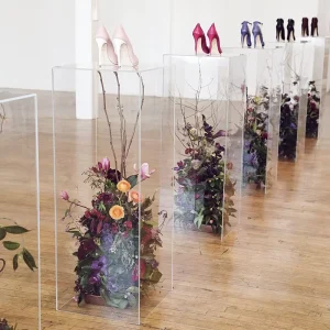 Rectangular Tall Stand Elegant Clear Acrylic Wedding Table Centerpieces for Flower Stand Flower Base and Wedding Decorations