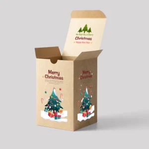 Recyclable Christmas Square Gift Box for Custom Logo Printed Art Paper Holiday Packaging Box for Candy Cosmetic Candle Gifts