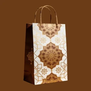 Recyclable Paper Bags Smooth Surface Strong Handles Waterproof Coating for Holiday Gift Packaging Party Favors