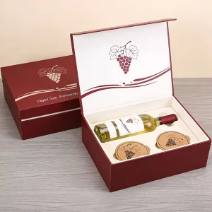 Recyclable Square Paperboard Wine Box Kit with Lid and Base Customizable for Holiday Gifts Glossy Matt Lamination