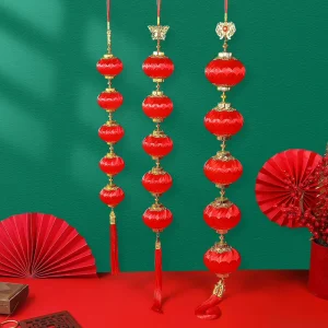 Red Chinese Style Lanterns for Spring Festival IP44 Waterproof DIY Hanging Decorations for Lunar New Year