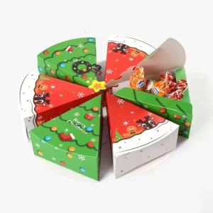 Red Christmas Tree Shaped Candy Gift Packaging Box Colorful Paperboard Folders for Candle Wallet Use