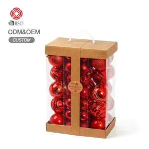 Red Series Christmas and New Year Decoration Ball Festive Atmosphere Christmas Tree Decoration Ball Shatterproof