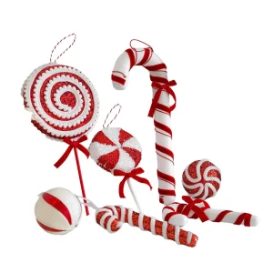 Red White Eco Friendly Plastic Hat Shape Christmas Tree Window Pendant Hanging Decoration