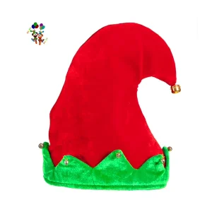 Red and Green Velvet Santa Helper Adult Christmas Elf Ears Hats with Bell HPC 1820