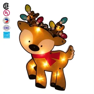 Reindeer Shaped LED Christmas Lights Plug in String Lights for Indoor Home Christmas Tree Fireplace Decoration
