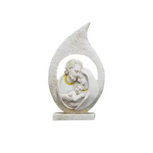 Religion Table Decorations White Polyresin Statue Nativity of Baby Jesus and Mary
