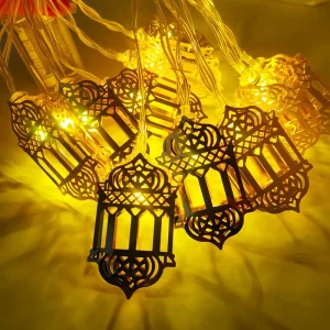 Religious Celebrations Ramadan Eid Al Adha Hanging Decoration Prayer Month LED Colorful Light String Muslim Gulbang Festival
