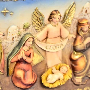Religious Classical Nativity Scene Resin Candle Holders Decorative Ornaments Exclusive Cross Border Church Gifts for Christmas