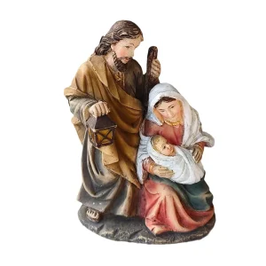 Religious Resin Jesus Maria Family Figurine Catholic Holy Statue for Christmas Nativity Scene Art Theme Festival Gifts