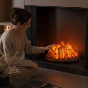 Resin Charcoal Accessories with Flame Decoration Are Suitable for Room Decoration