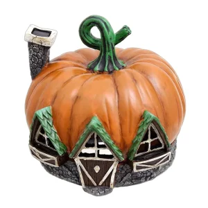 Resin Fairy Village Pumpkin House for Halloween