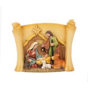 Resin Nativity Scene 3D Wall Hanging Religious Ornament for Home Christmas Decoration