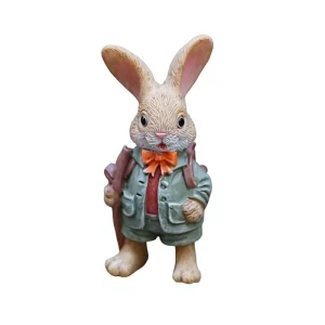 Resin Rabbit Ornament Cute Animal Easter Succulent Potted Garden Decor Indoor Outdoor