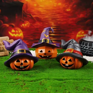 Resin Skeleton Pumpkin Head Halloween Ornament