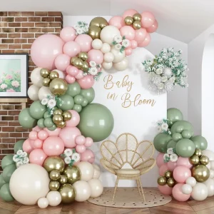 Retro Avocado Pink Latex Balloon Garland Arch Kit Metallic Latex Balloons for Engagement Birthday Party