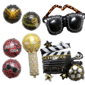 Retro Camera Modeling Aluminum Foil Balloons for Birthday Party Halloween Decorations Features Sunglasses Microphone
