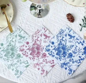 Retro Colorful Paper Napkins Handkerchief Tissues for Festivals Parties Restaurant and Weddings