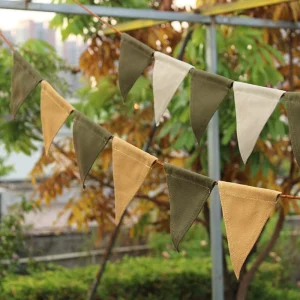 Reusable Canvas Pennant Bunting Banner for Outdoor Gathering Camping Birthday Party Event Decor Customizable