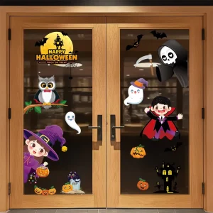 Reusable Halloween Door and Window Stickers Suitable for Party Decoration Festive Atmosphere Halloween Decoration