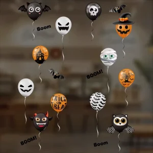 Reusable Halloween Glass Stickers for Party Window Decorations Festive Vitality Stickers and Halloween Decorations