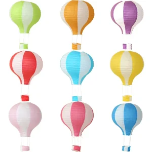 Reusable Hanging Paper Lanterns Hot Air Balloon Paper Lantern Decor Birthday Supplies
