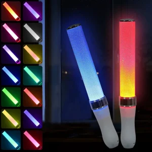 Reusable LED Glow Sticks with 15 Multicolor Manual and Automatic Mode Battery Powered LED Sticks Concert Glow Sticks