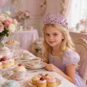 Reusable Non Toxic Glitter Paper Tiaras with Ribbon Birthday Crown for Child Birthday Party Decoration