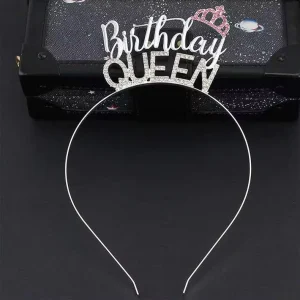 Rhinestone Birthday Queen Hairband for Lady Birthday Headband Alloy Headbands Hairbands