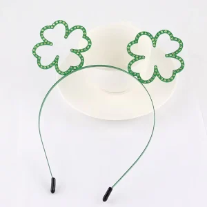 Rhinestone Green Clover Headband Hairband for St. Patrick’s Day Leaf Metal Letter Animal Shape Headbands Party Supplies