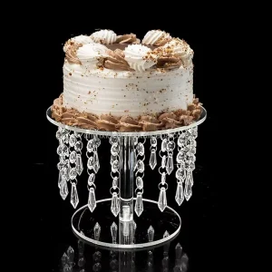 Romantic Elegant Design With Light Stands Transparent Wedding Decoration Acrylic Cake Stand for Wedding Decoration