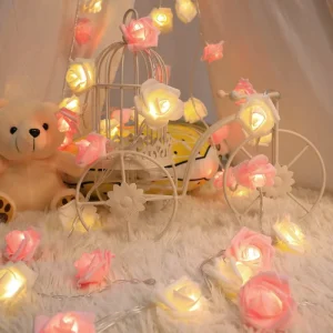 Romantic LED String Light Creative Valentine’s Day Rose Decor for Wedding Holiday Room Decoration
