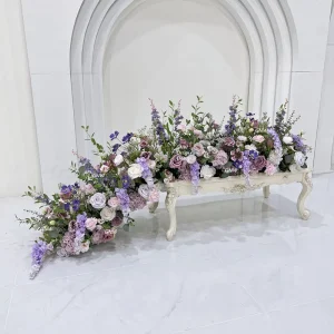 Romantic Reception Artificial Rose Luxury Arrangement Garland Rose Wall Wedding Table Decorative 3D Rolled up Artific