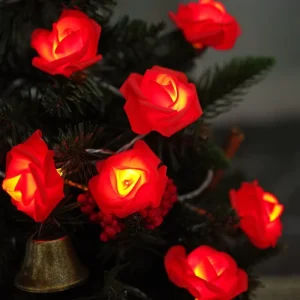 Romantic Valentine’s Day LED String Light Red Rose Decor Waterproof High Quality for Wedding Holiday Room Decoration