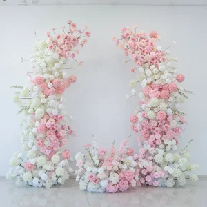 Romantic Wedding Birthday Party Floral Arch Backdrop Artificial Flower Arch