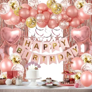 Rose Gold Birthday Balloon Set Happy Birthday Banner Decoration Party Scene Decoration Balloon Set Z700