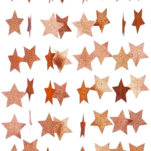 Rose Gold Glitter Star Paper Garland Banner Hanging Decoration for Birthday Festival Graduation Party Decoration