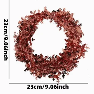 Rose Gold Snowflake Seasonal Wall Decor Strip Wire Wreath Multi Color Party Window Christmas Decorative Rattan